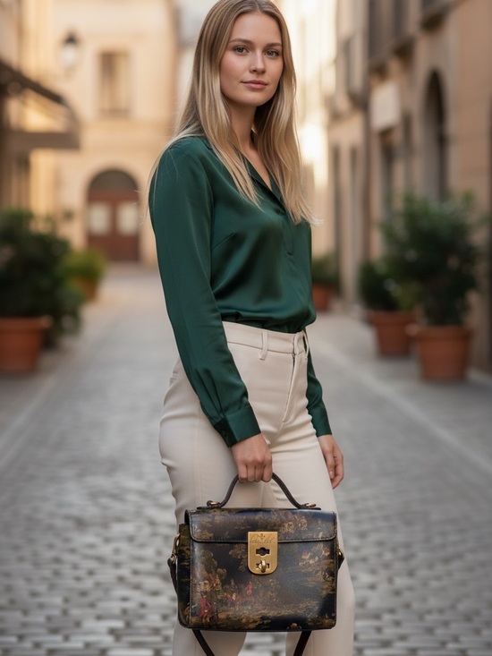 Patricia Nash Handbags - Collectible Patricia Nash Florence Leather Satchel Crossbody Scenic Equestrian